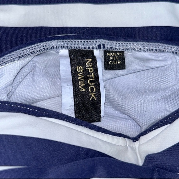 Nordstrom NipTuck Ruched Multi Fit Cup Joanne Striped Tummy Control Swimsuit 6 - Picture 16 of 16